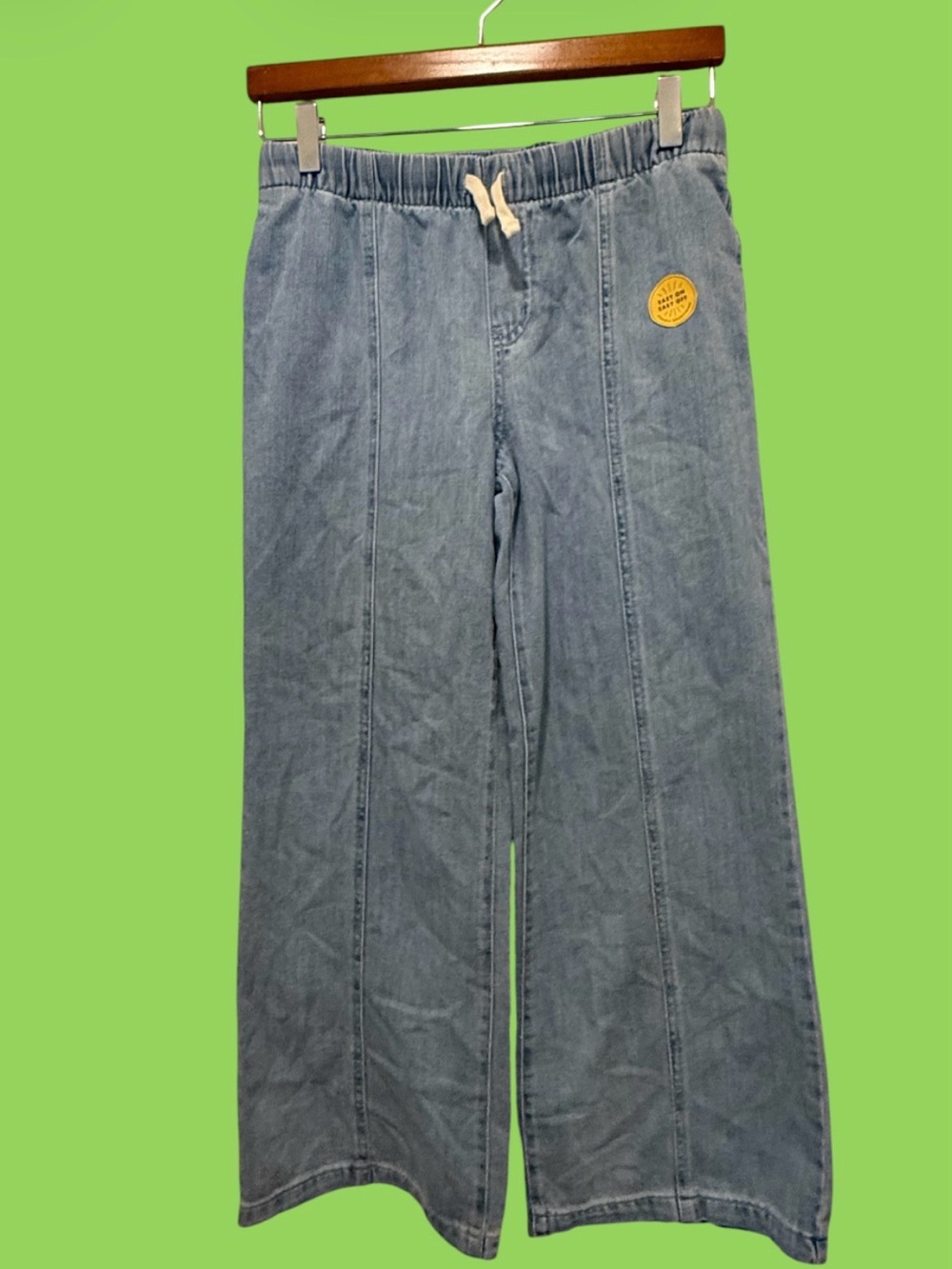 Kids Jeans Cat & Jack Pants Wide Leg Pull Size 14 With Pockets No Zippers